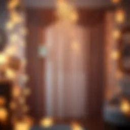 Elegant fringe door curtain enhancing a festive atmosphere