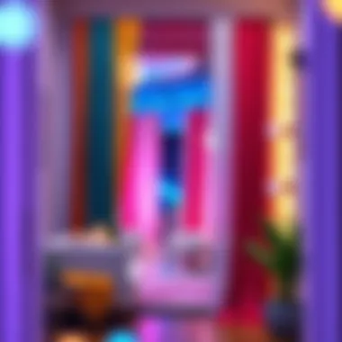 Themed Decor with Fringe Curtains Colorful fringe door curtains in a themed party setting