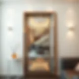 A stunning full-length unbreakable mirror reflecting a stylish interior