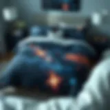 Celestial duvet cover with stars and galaxies