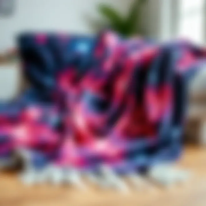 Vibrant Touch: Galaxy Throws and Blankets Vibrant galaxy throws and blankets draped elegantly