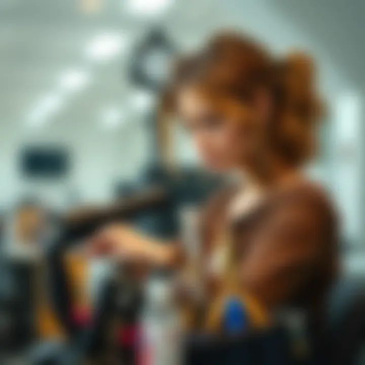 In Action: The Impact of a Well-Equipped Stylist An inspiring hairstylist working diligently with their toolkit.