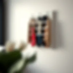 Elegant wall-mounted sock organizer displaying various colors