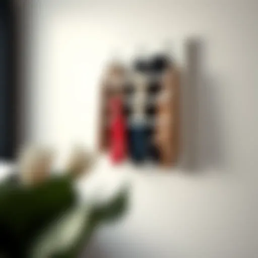 Elegant wall-mounted sock organizer displaying various colors