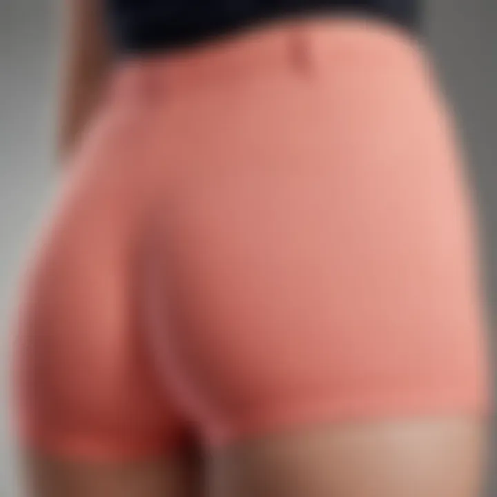 A close-up of fabric texture highlighting the stretchability and comfort of butt-lifting shorts.