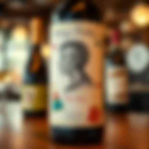 A whimsical wine label featuring a humorous birthday-themed design