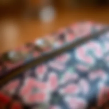 Close-up of intricate design elements on a fashionable pop up pencil case