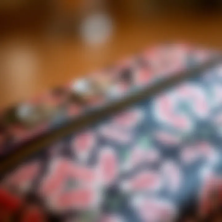 Close-up of intricate design elements on a fashionable pop up pencil case