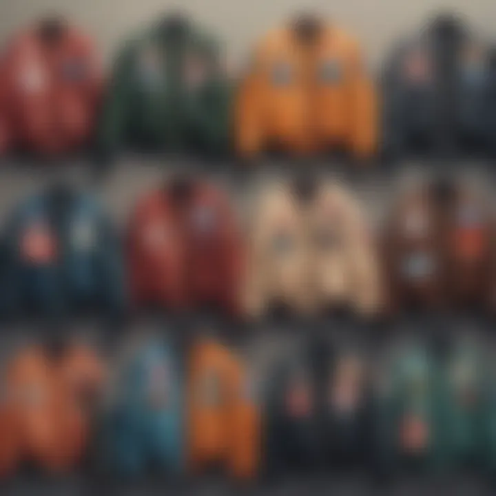 A collage showcasing the evolution of bomber jackets over the years