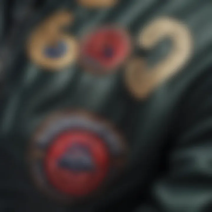 Close-up of fabric textures used in bomber jackets