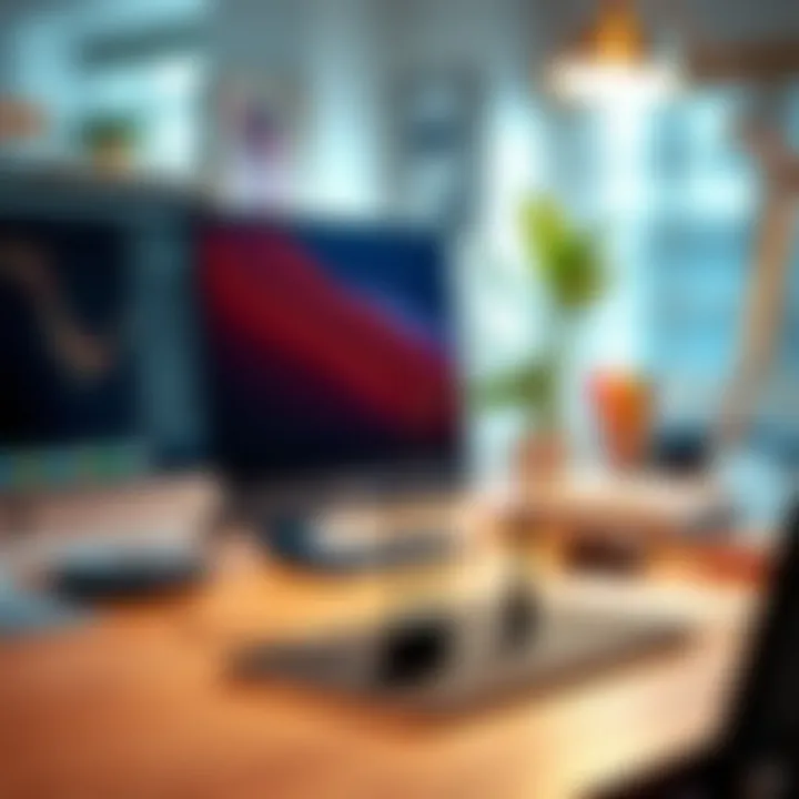 Organized workstation featuring magnetic cord keepers.