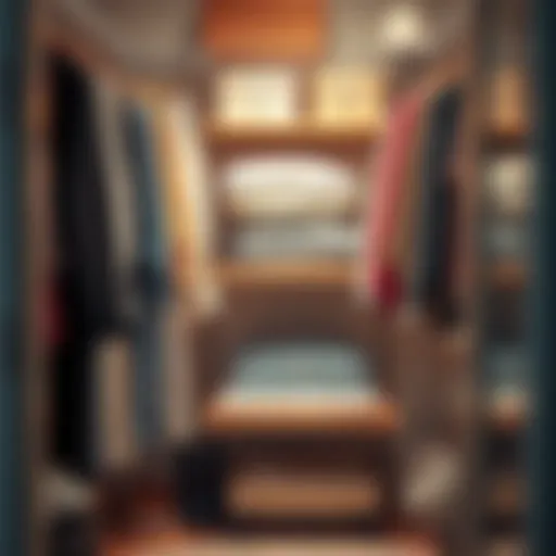 Organized closet showcasing vacuum seal bags efficiently storing clothing