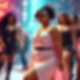 Curvy fashion showcase with vibrant colors