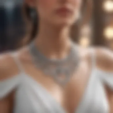 Fashion Meets Functionality Elegant display of the necklace in a fashion-forward setting