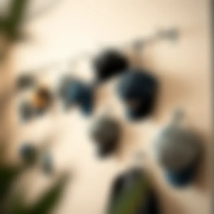 Innovative storage solution for baseball caps hanging on a wall.