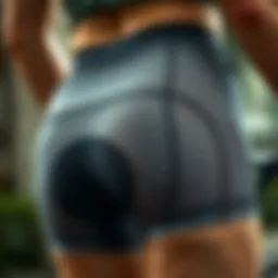 Close-up of padded cycling underwear showcasing its cushioning design