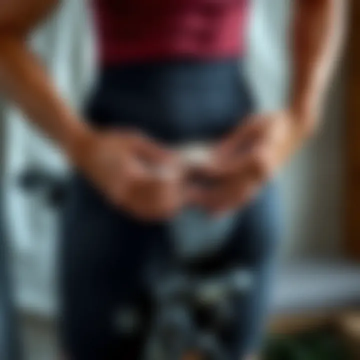 Person maintaining cycling underwear with care instructions