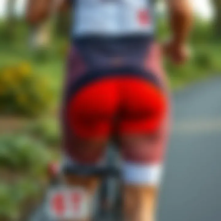 Diagram illustrating moisture management features in cycling underwear
