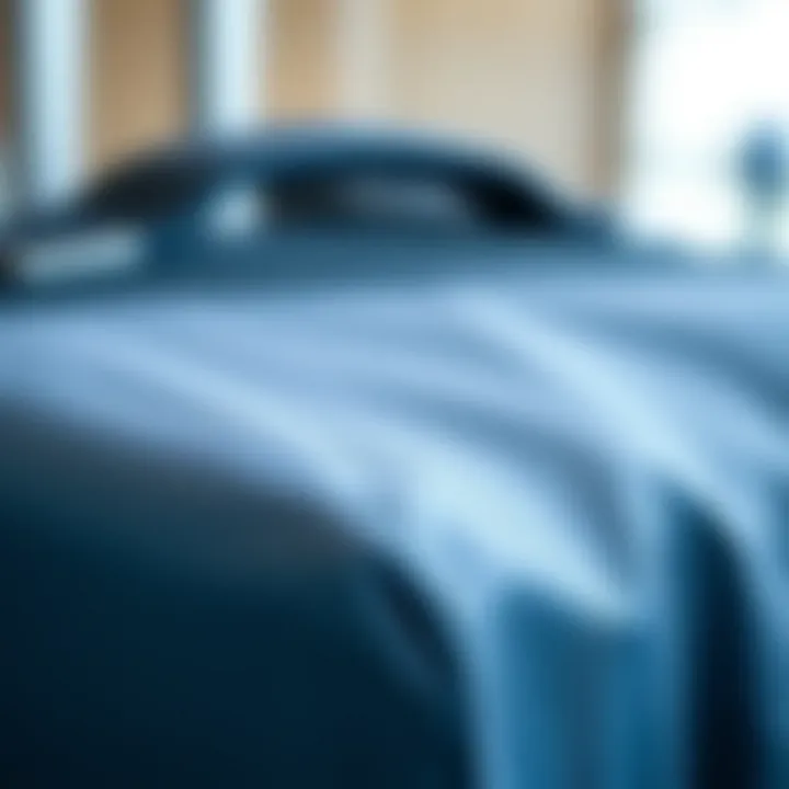 A close-up of high-quality material used in luggage covers