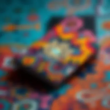 Colorful fabric passport cover showcasing unique patterns