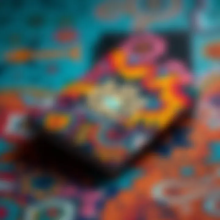 Colorful fabric passport cover showcasing unique patterns