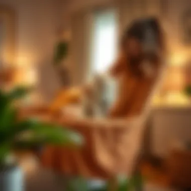 Maintaining Cat Claw Proof Chair Covers Pet owner maintaining chair cover in a cozy home setting