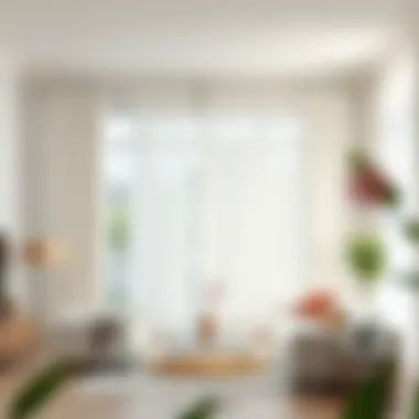 Sophisticated Elegance of Pure White Curtains in a Modern Living Room Elegant living room adorned with pure white curtains