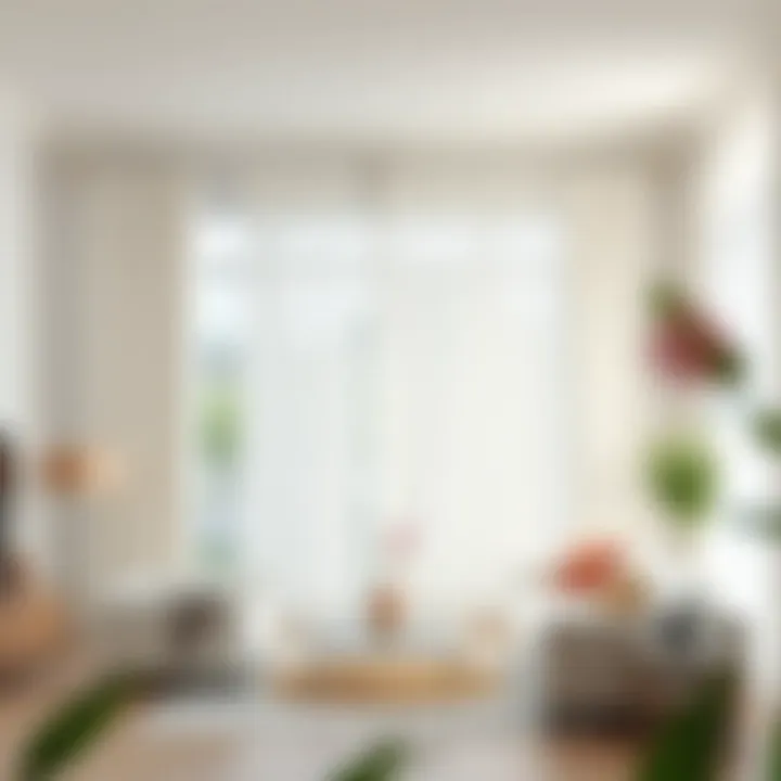 Sophisticated Elegance of Pure White Curtains in a Modern Living Room Elegant living room adorned with pure white curtains