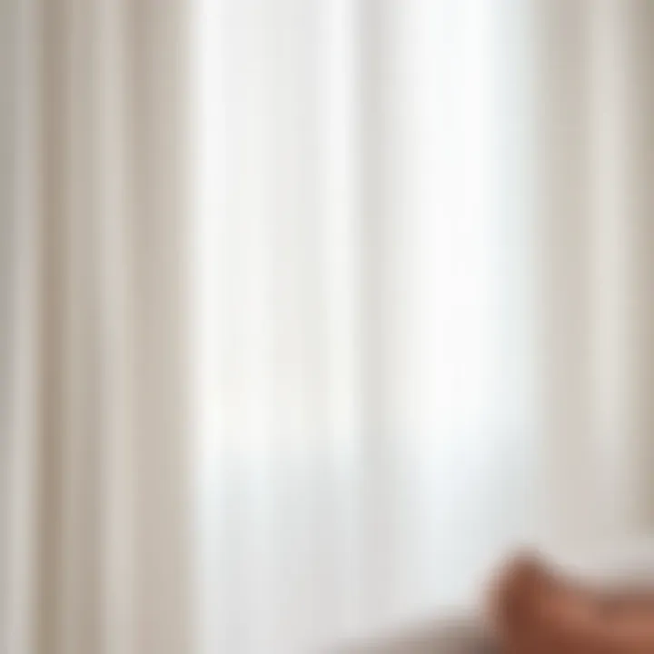 A Detailed Look at Luxurious Fabrics for Pure White Curtains Close-up of luxurious fabric choices for white curtains