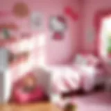 Charming Hello Kitty themed bedroom showcasing pastel colors and playful decor