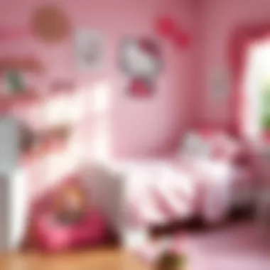 Charming Hello Kitty themed bedroom showcasing pastel colors and playful decor