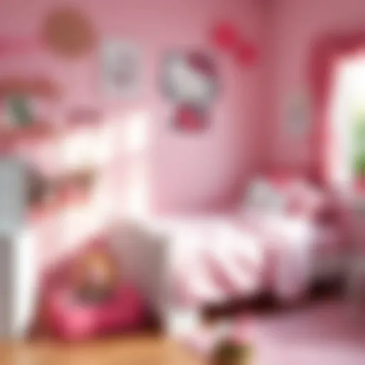 Charming Hello Kitty themed bedroom showcasing pastel colors and playful decor