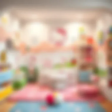 Vibrant Sanrio character wall decals enhancing a child's playroom environment