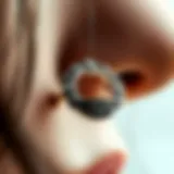 Artistic close-up of a septum d ring showcasing intricate design details