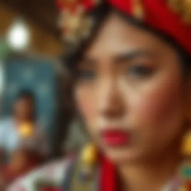 Cultural representation of septum d rings in traditional attire