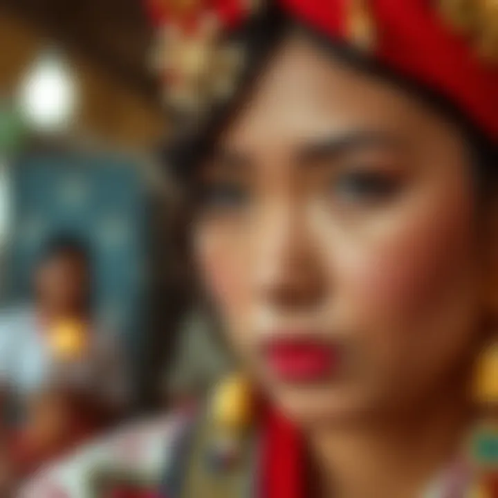 Cultural representation of septum d rings in traditional attire