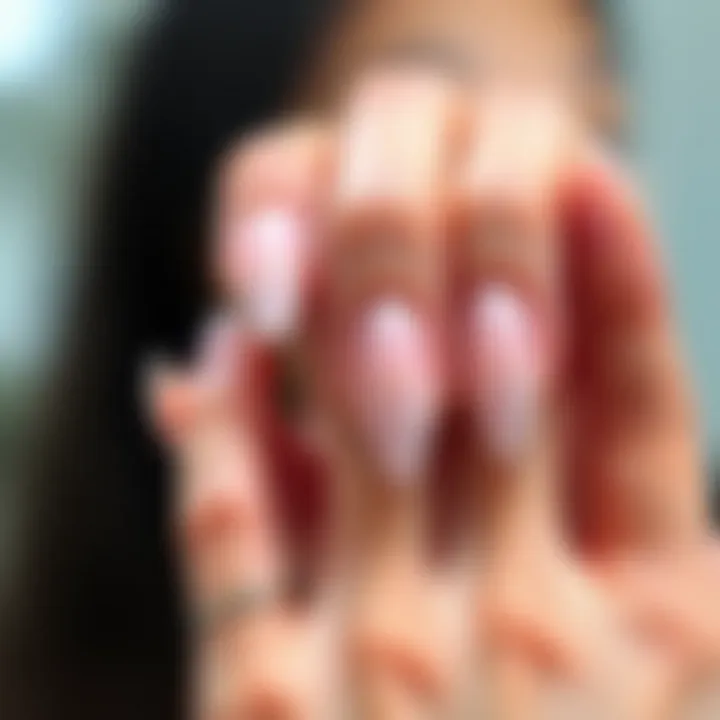 Application of short fake nails showcasing techniques