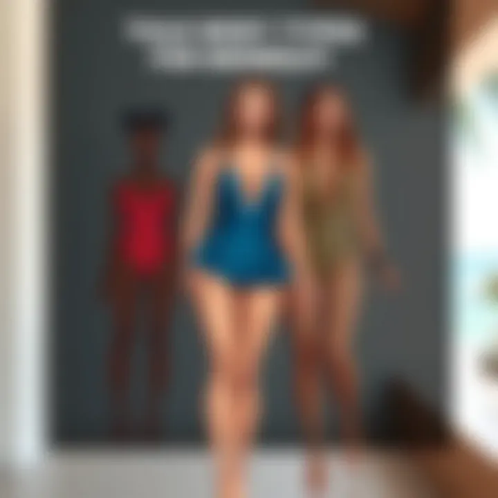 A detailed infographic highlighting body types and how they relate to swimsuit choices