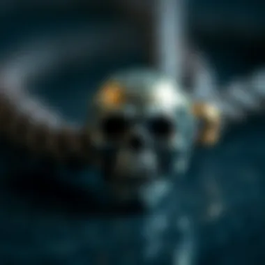 Close-up of a skull dread bead highlighting its craftsmanship and unique texture