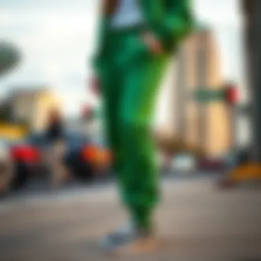 Casual Green Joggers Casual look featuring festive green joggers