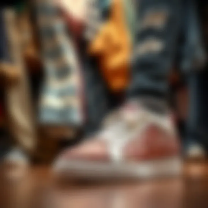 Diverse Wardrobe with Sequin Sneakers Diverse wardrobe showcasing sequin wedge sneakers