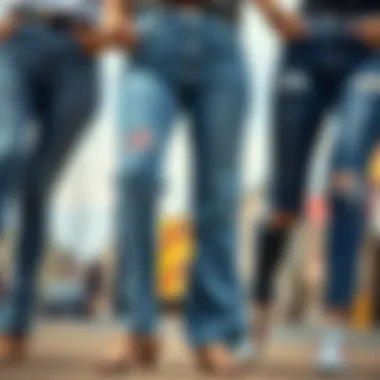 Different styles of jeans for diverse body shapes