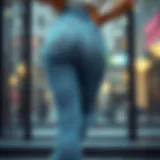 Stylish jeans enhancing feminine curves