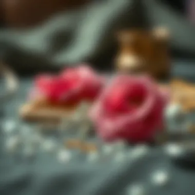 Materials used in the making of Lily Rose Hair Clips