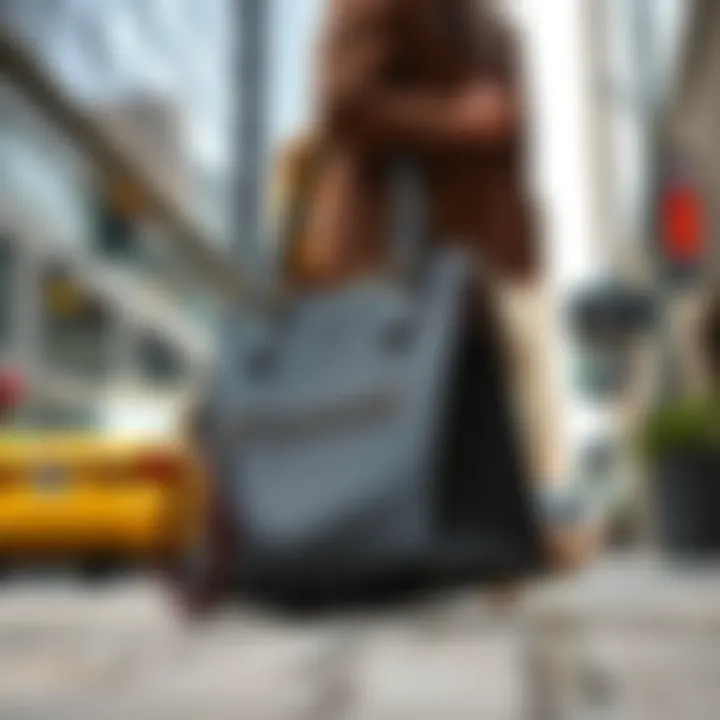 Urban Style Purse Stylish purse in urban setting, blending fashion and function