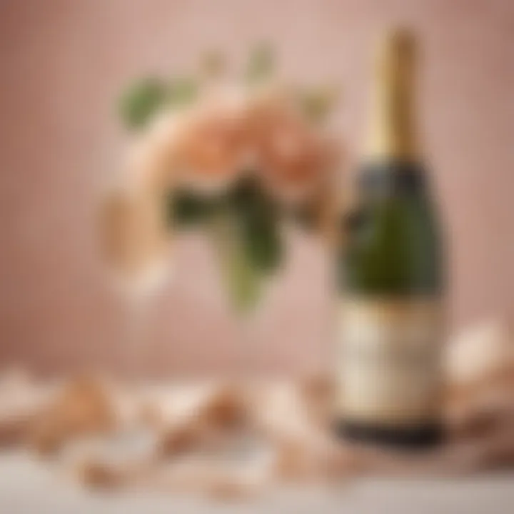 A beautifully styled champagne corsage against a backdrop of vintage fashion elements.