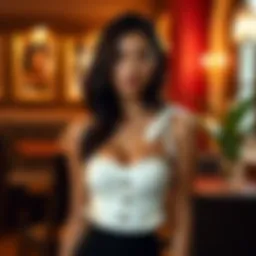 Elegant tie shoulder corset top in a chic setting