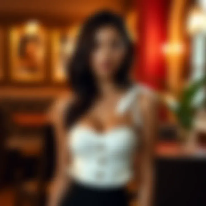 Elegant tie shoulder corset top in a chic setting