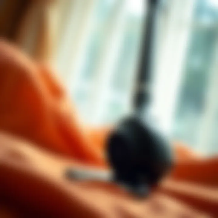 Lint Vacuum in Action Demonstration of a lint vacuum in action on fabric