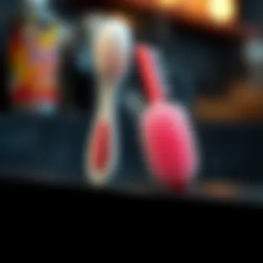 An illustration comparing silicone scalp scrubbers with traditional tools